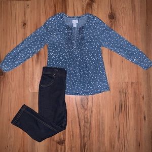 4T Cute Star top & jeggings
